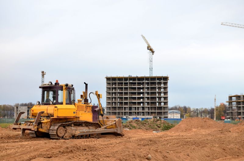 Bulldozers on Construction Site